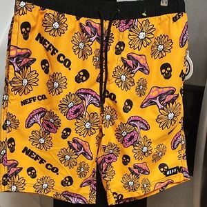 Neff Orange and Pink Patterned Men's Shorts